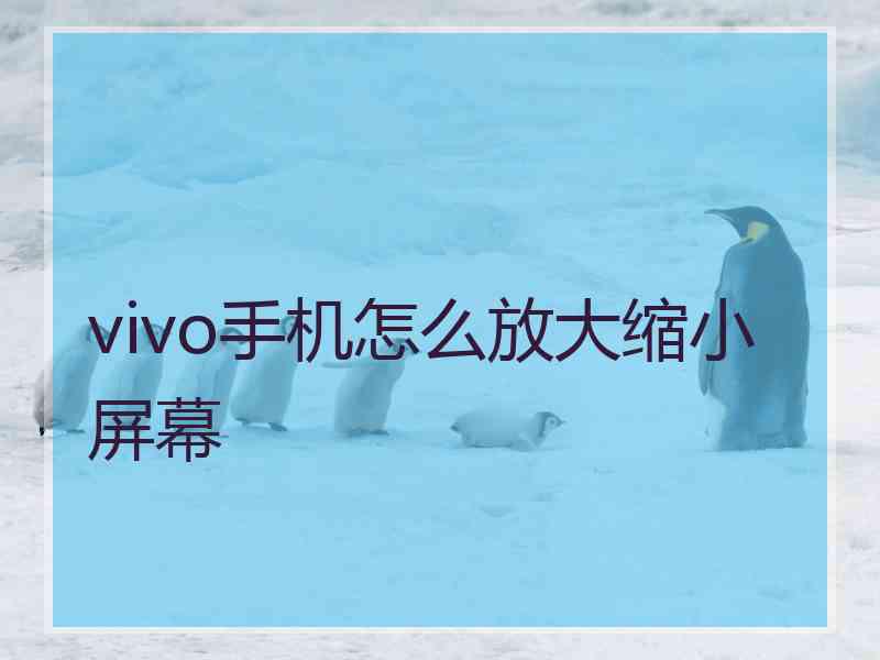 vivo手机怎么放大缩小屏幕