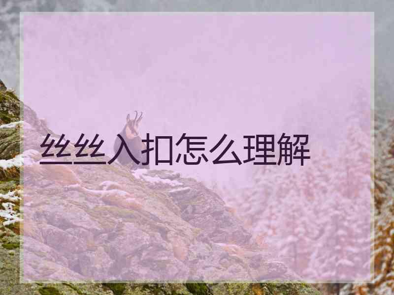 丝丝入扣怎么理解