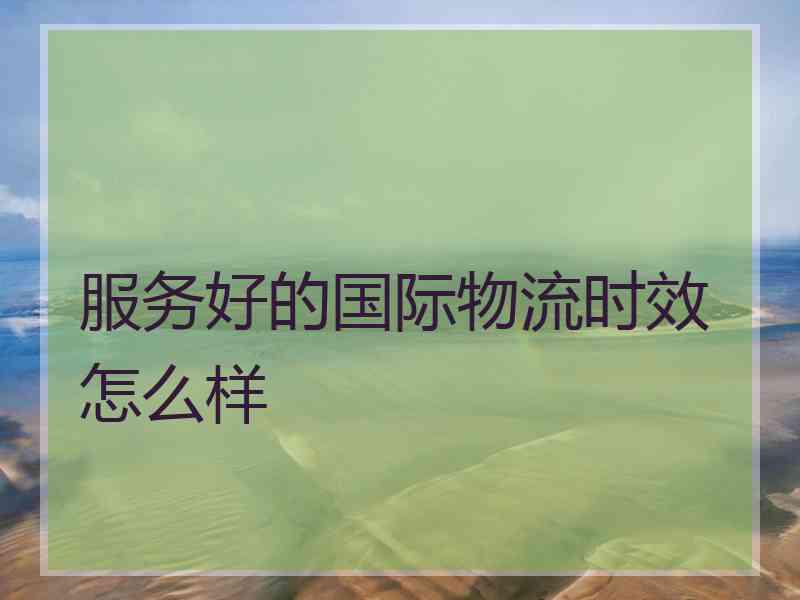 服务好的国际物流时效怎么样