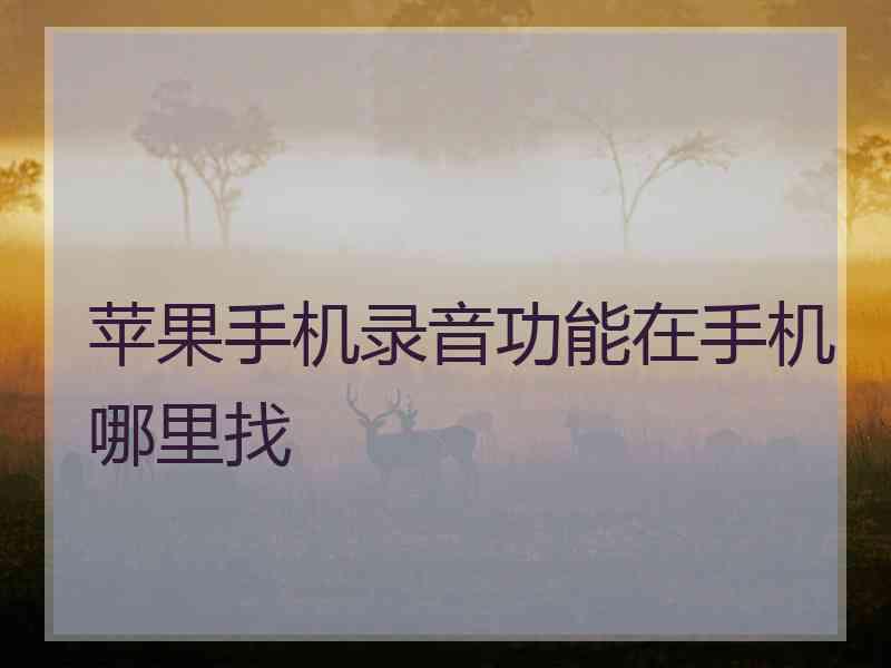 苹果手机录音功能在手机哪里找