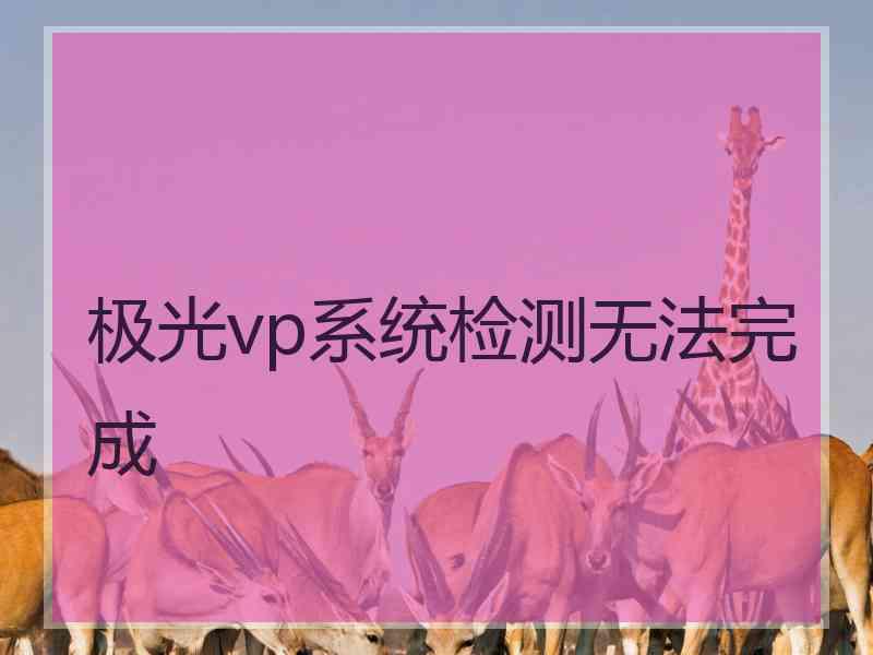 极光vp系统检测无法完成