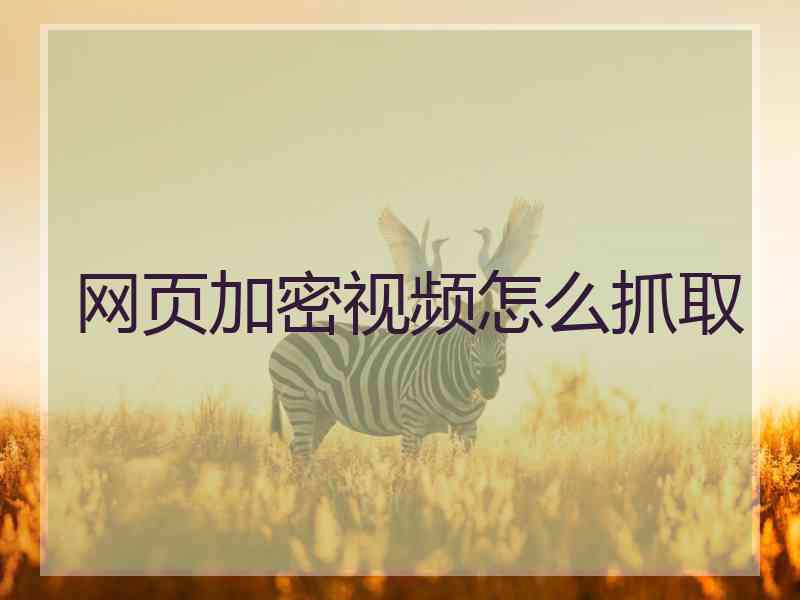 网页加密视频怎么抓取