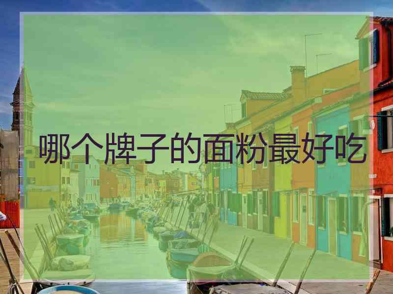 哪个牌子的面粉最好吃