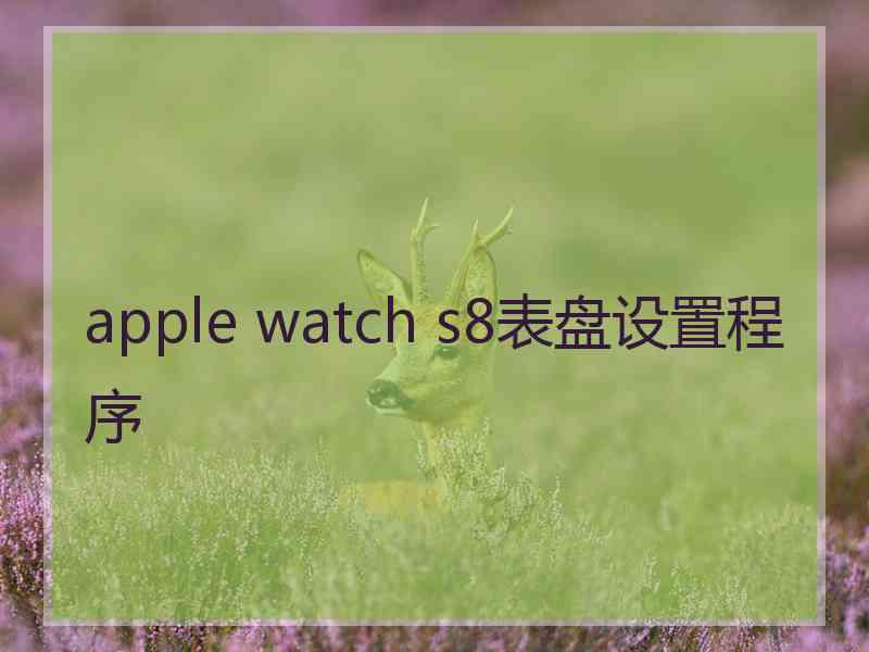 apple watch s8表盘设置程序
