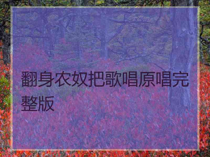 翻身农奴把歌唱原唱完整版