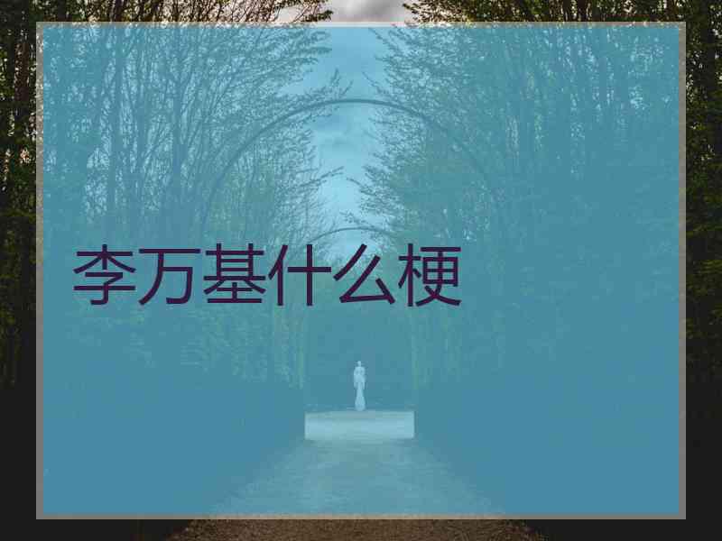 李万基什么梗