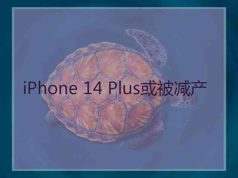 iPhone 14 Plus或被减产