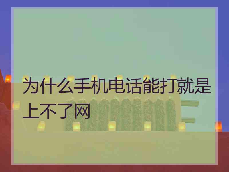 为什么手机电话能打就是上不了网
