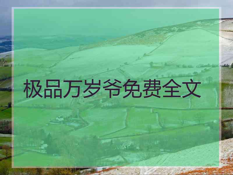 极品万岁爷免费全文