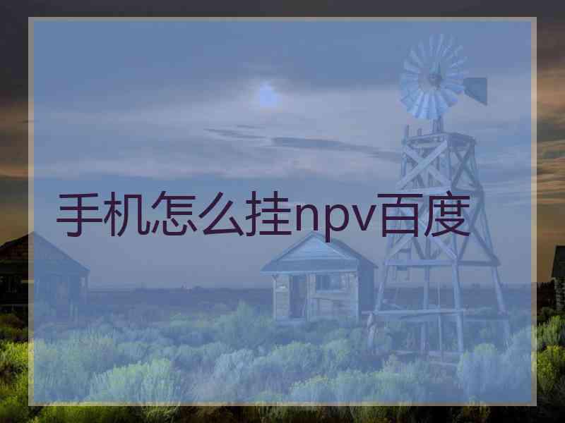 手机怎么挂npv百度