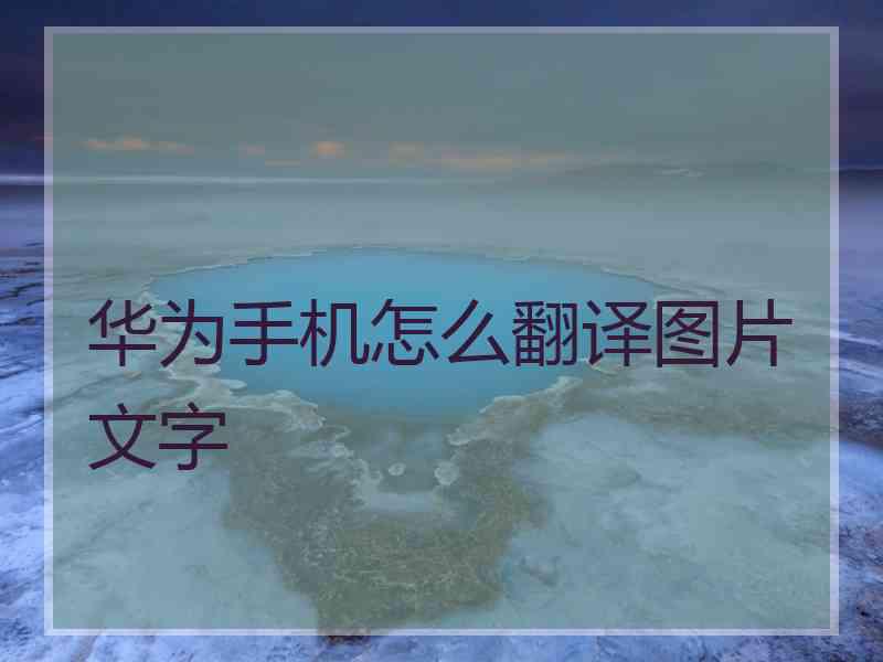 华为手机怎么翻译图片文字