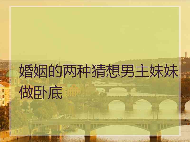 婚姻的两种猜想男主妹妹做卧底