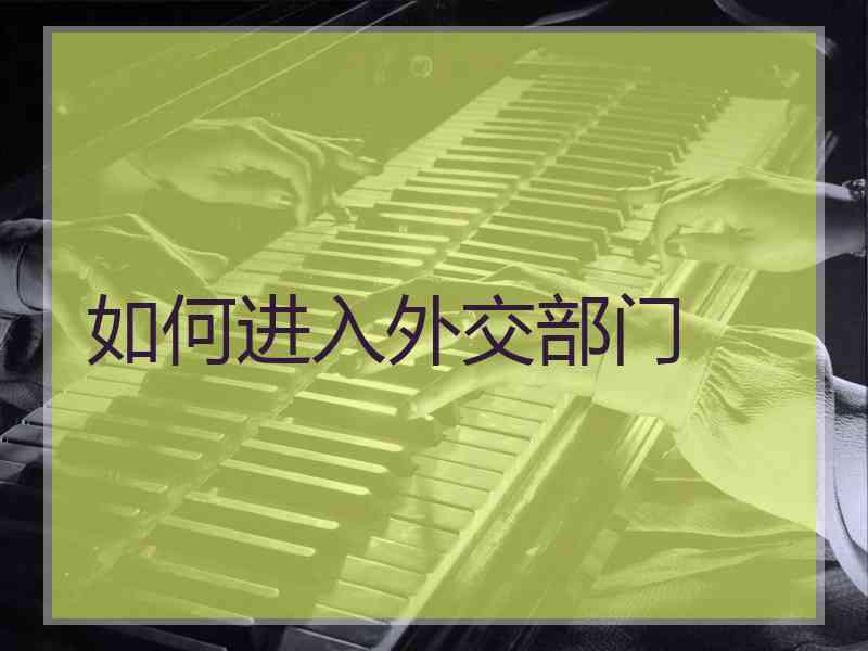 如何进入外交部门