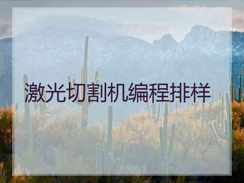 激光切割机编程排样