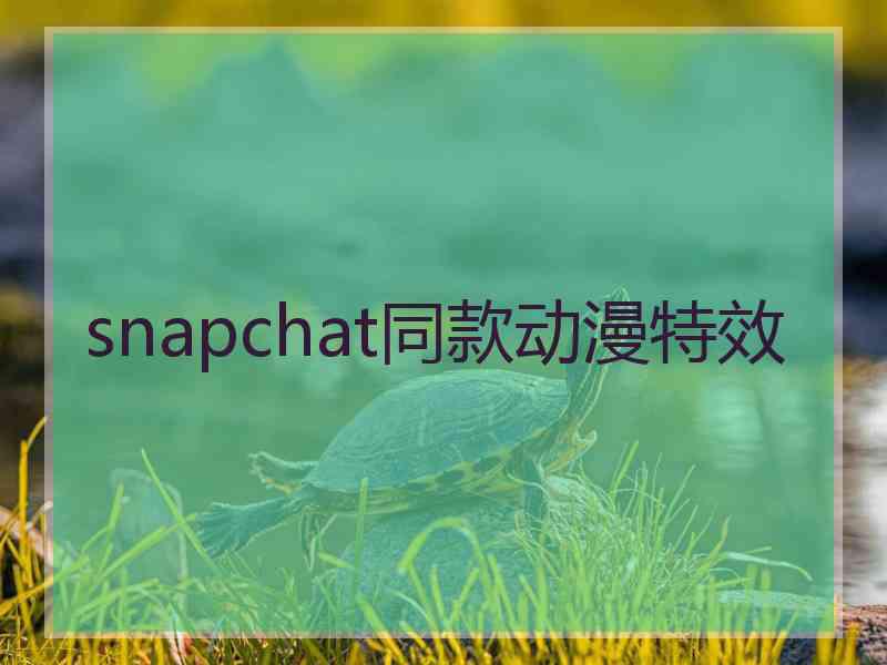 snapchat同款动漫特效
