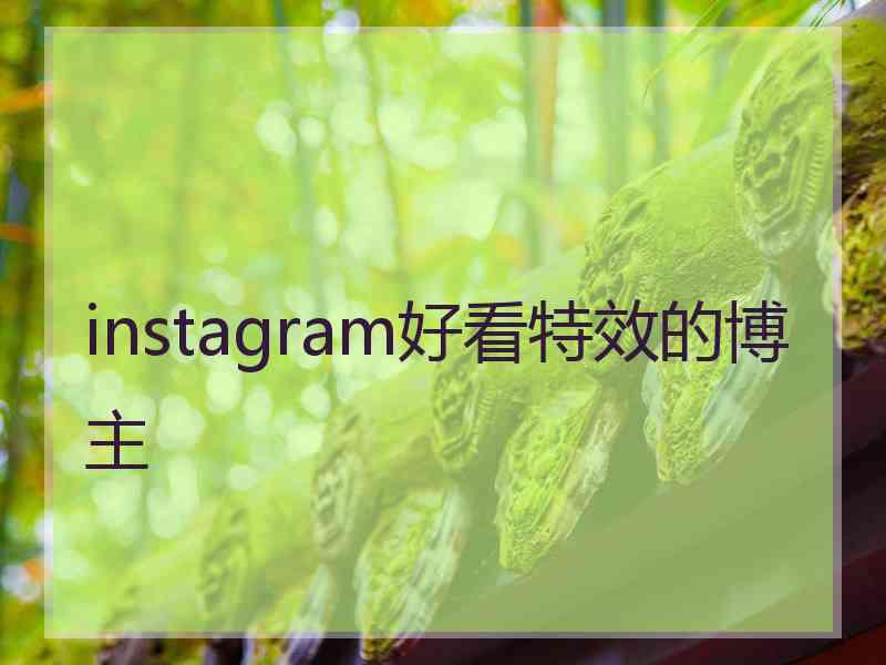 instagram好看特效的博主