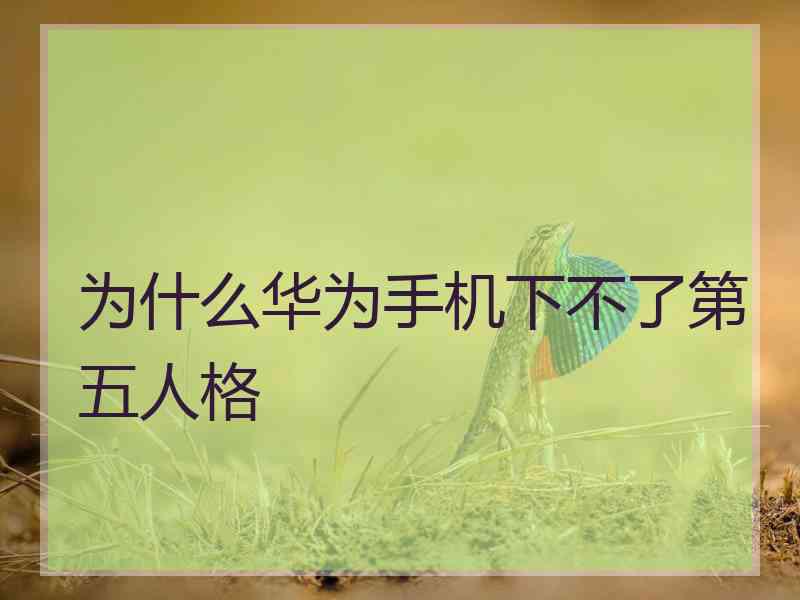 为什么华为手机下不了第五人格