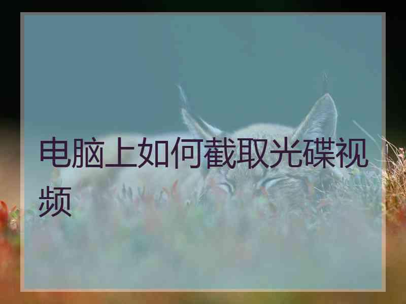 电脑上如何截取光碟视频