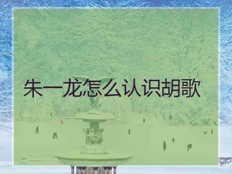 朱一龙怎么认识胡歌