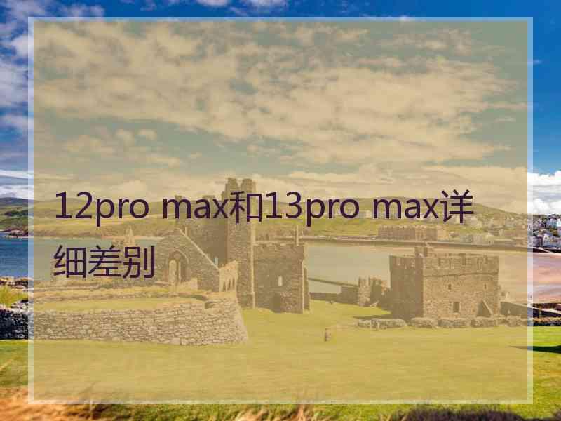 12pro max和13pro max详细差别