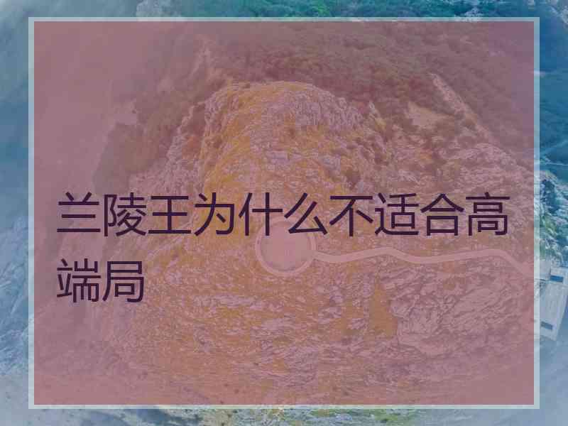 兰陵王为什么不适合高端局