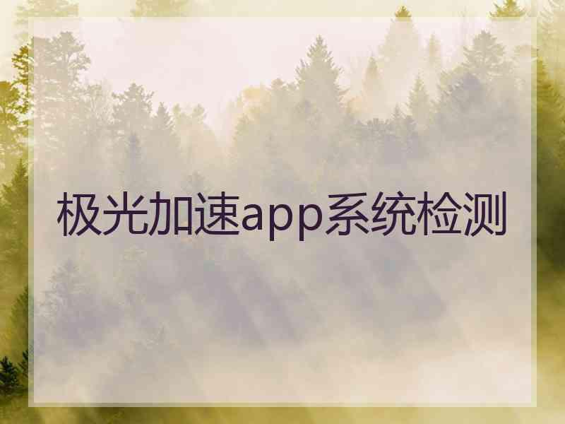 极光加速app系统检测