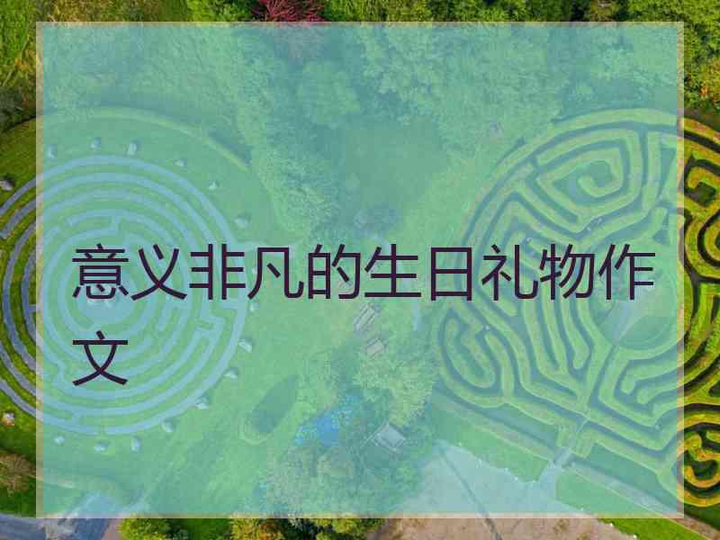 意义非凡的生日礼物作文