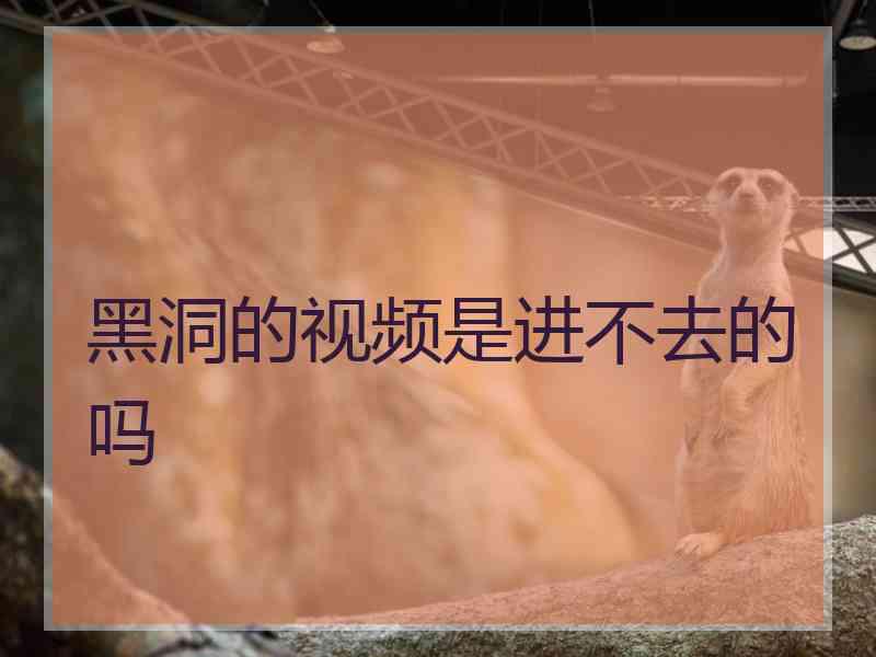 黑洞的视频是进不去的吗