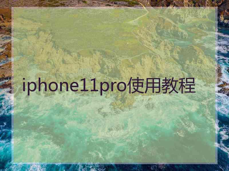iphone11pro使用教程
