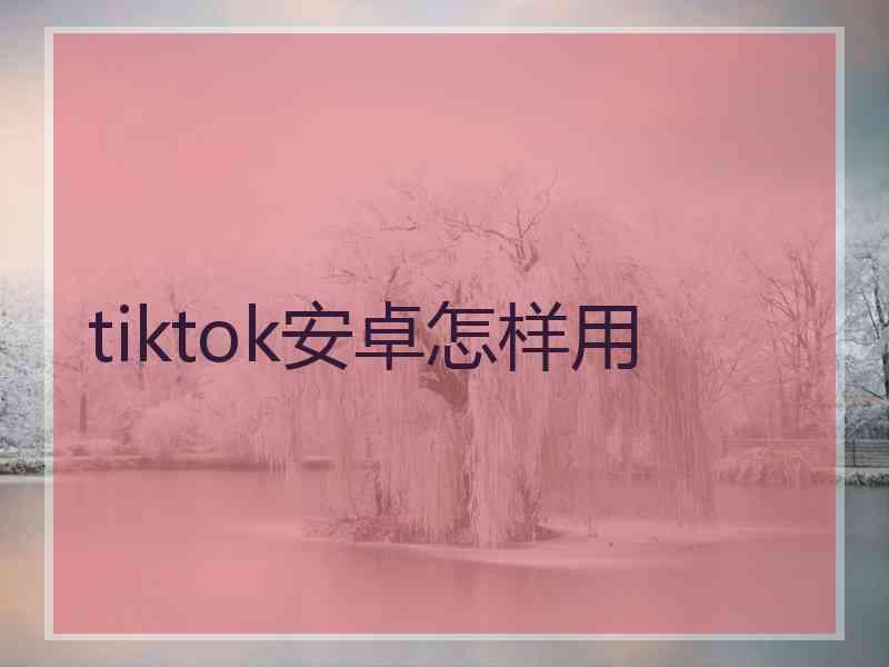 tiktok安卓怎样用