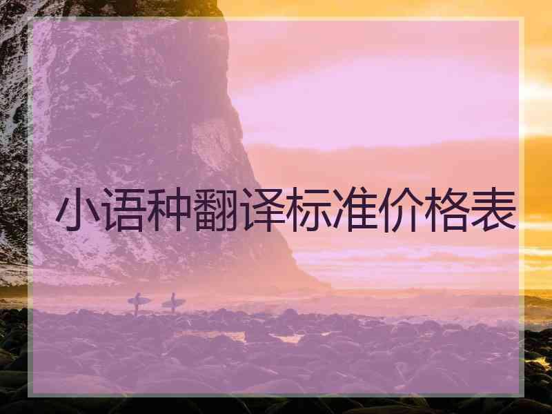 小语种翻译标准价格表