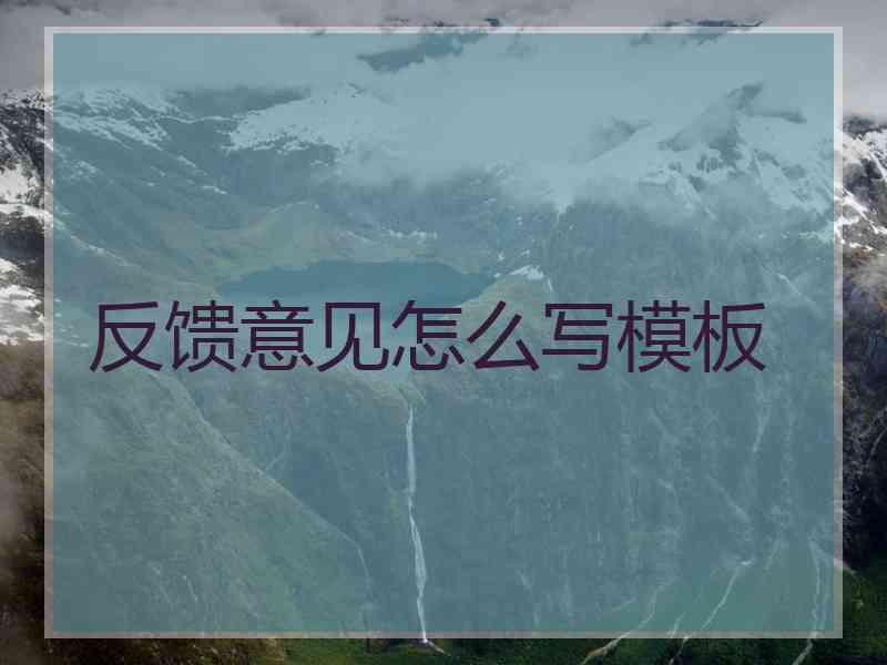 反馈意见怎么写模板