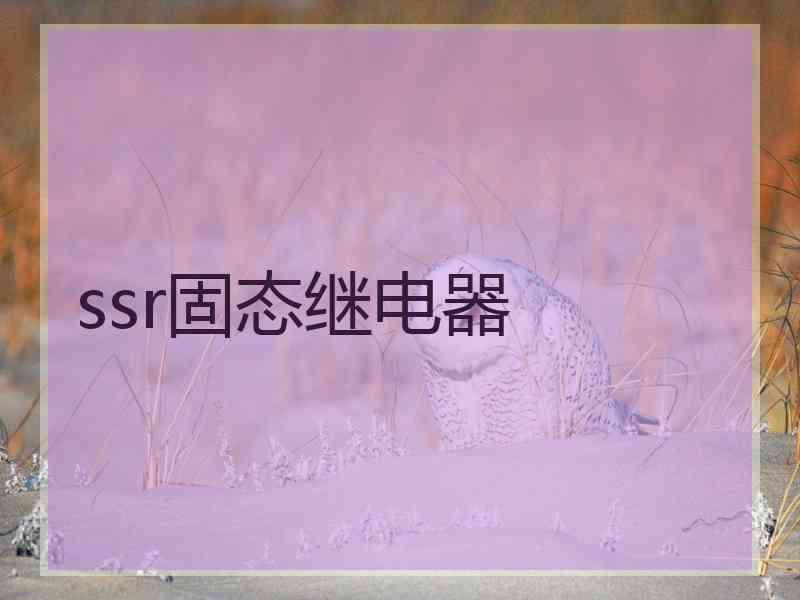 ssr固态继电器