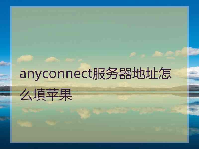 anyconnect服务器地址怎么填苹果