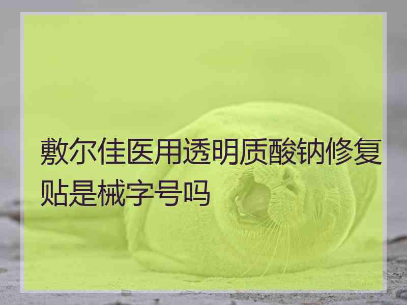 敷尔佳医用透明质酸钠修复贴是械字号吗