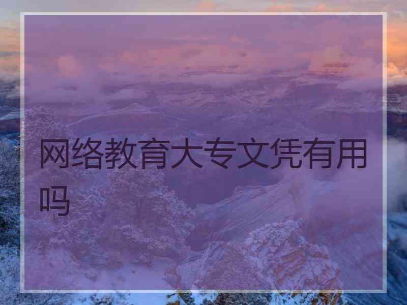 网络教育大专文凭有用吗