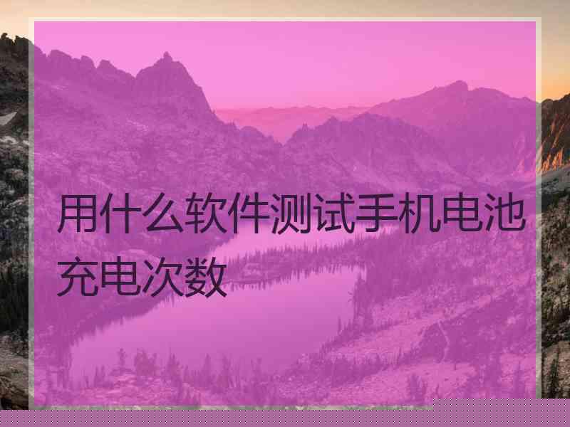 用什么软件测试手机电池充电次数