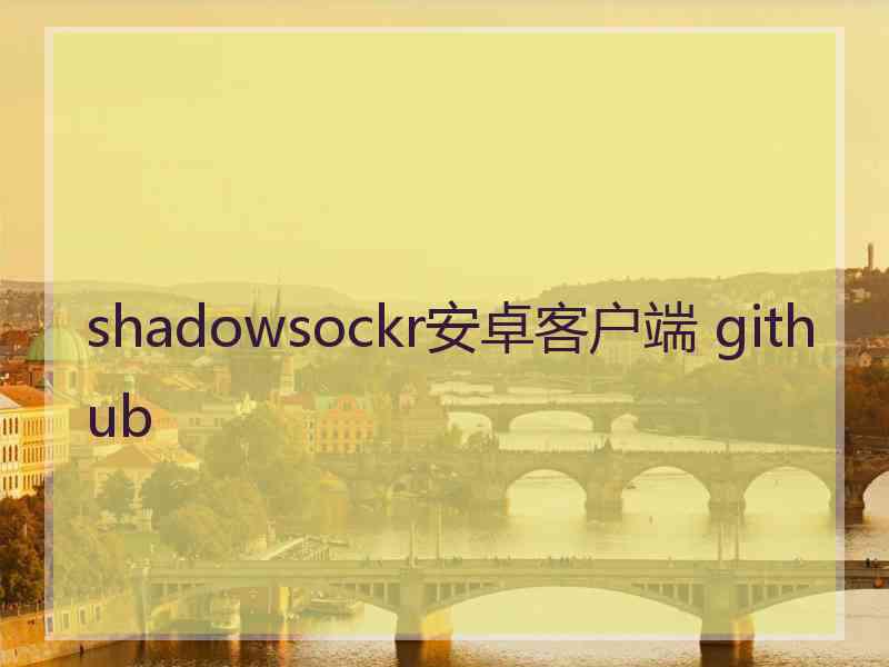 shadowsockr安卓客户端 github