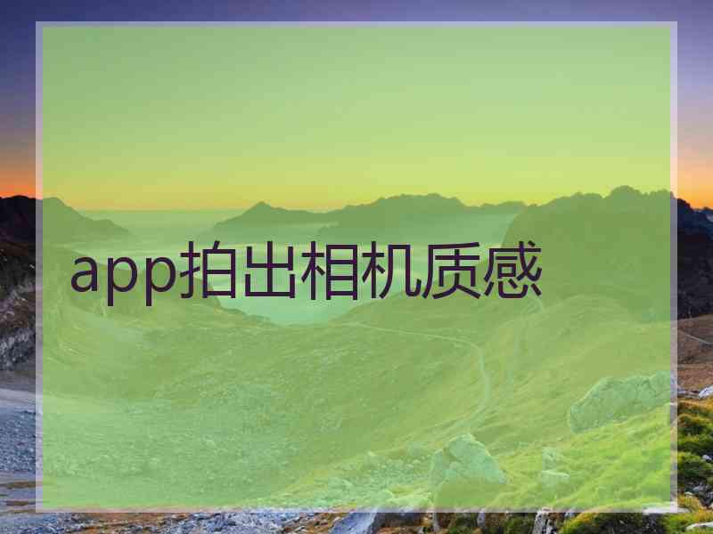 app拍出相机质感