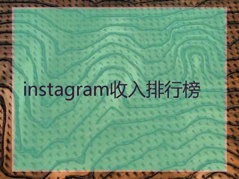 instagram收入排行榜