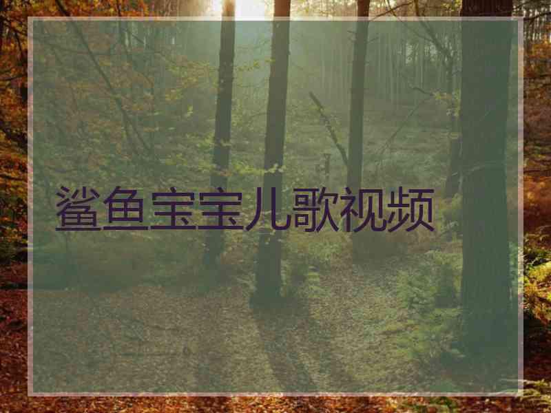 鲨鱼宝宝儿歌视频