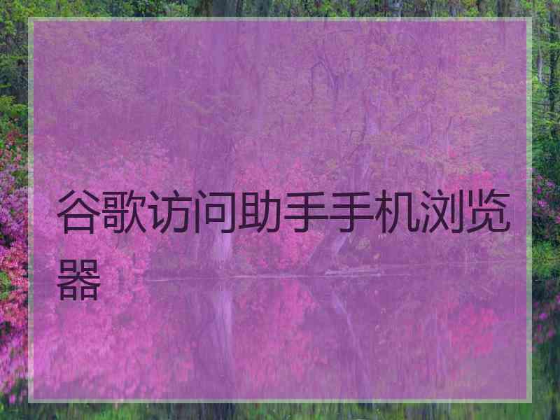 谷歌访问助手手机浏览器