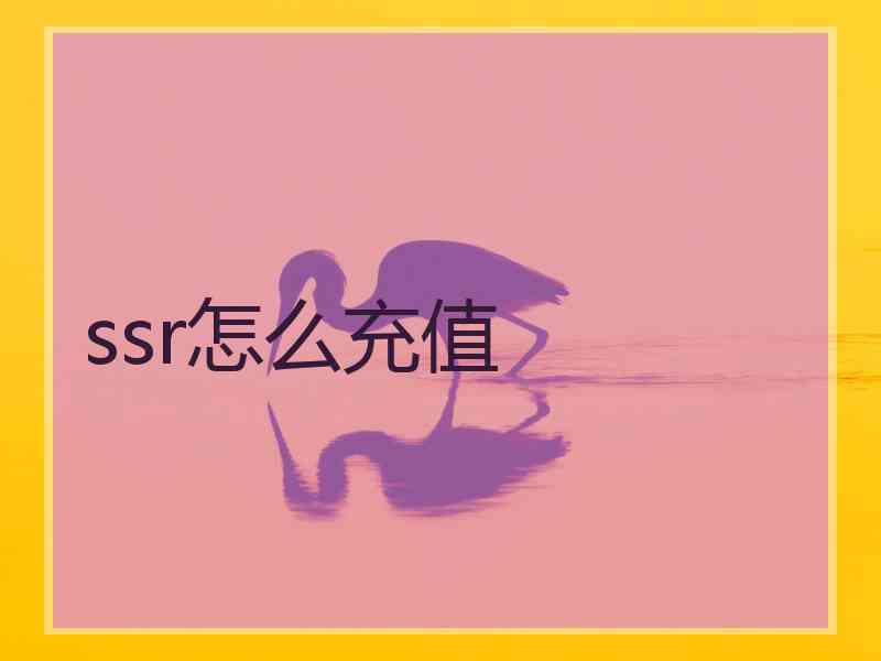 ssr怎么充值