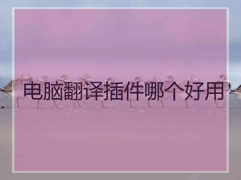 电脑翻译插件哪个好用