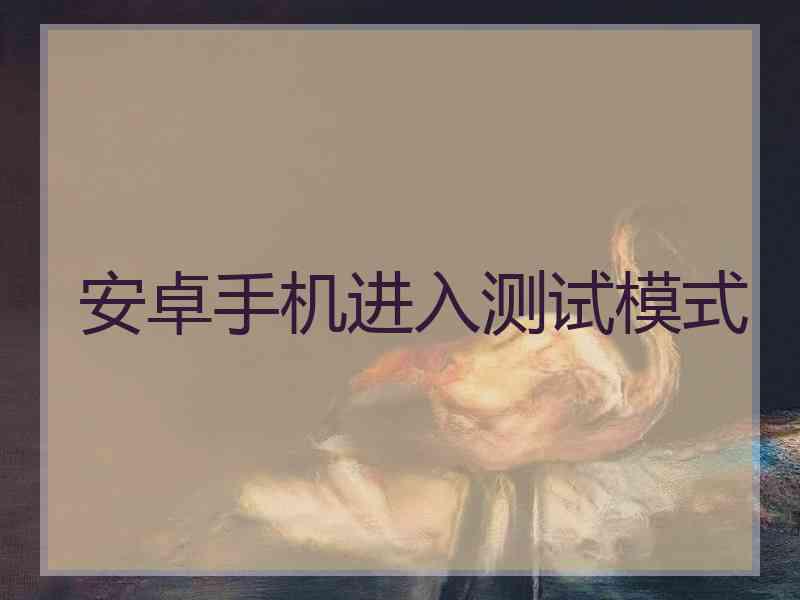 安卓手机进入测试模式