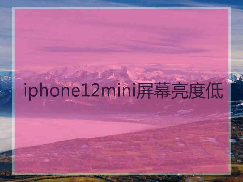 iphone12mini屏幕亮度低