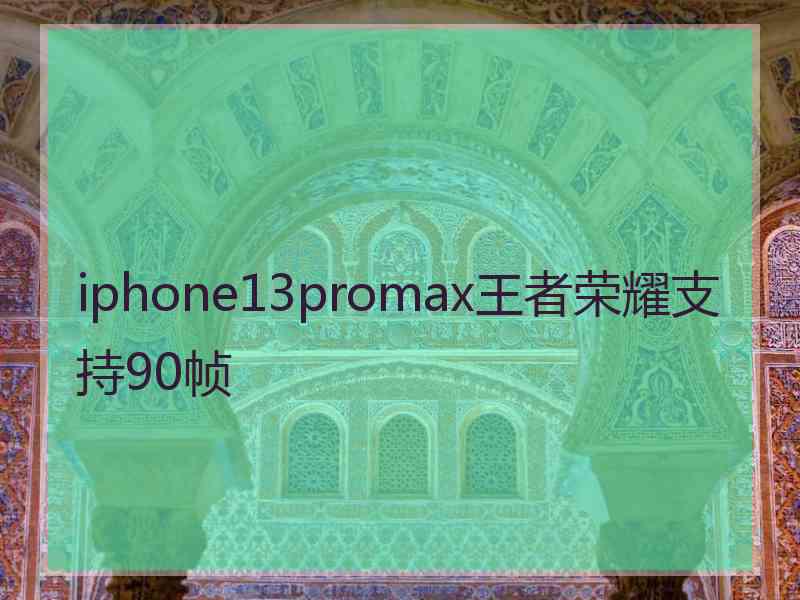 iphone13promax王者荣耀支持90帧