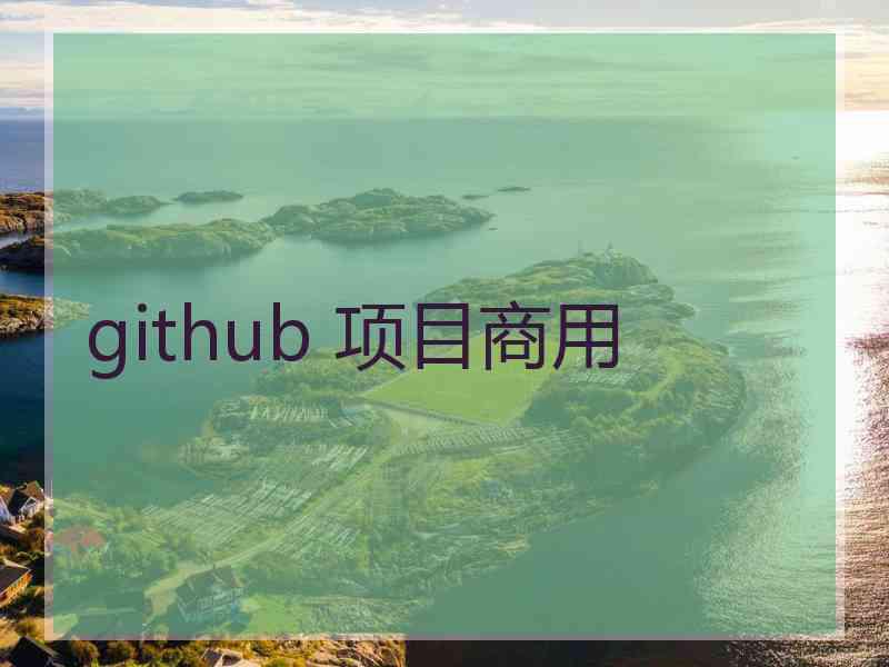 github 项目商用