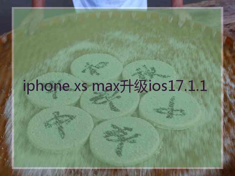 iphone xs max升级ios17.1.1