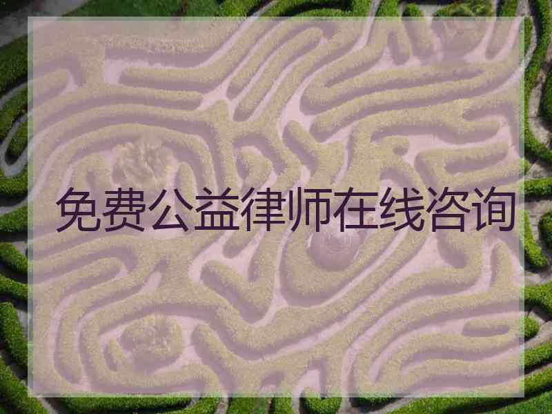 免费公益律师在线咨询
